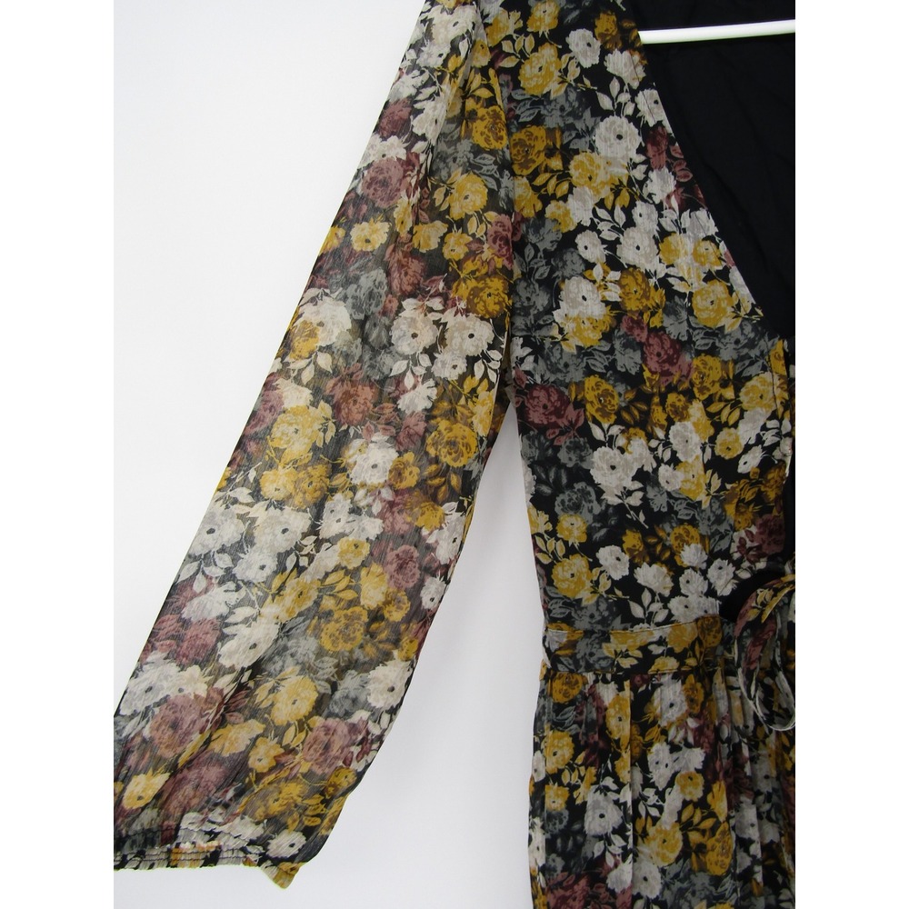 Abercrombie & Fitch Floral Midi Dress Large Boho High Low Cottage Whimsical Chic - Picture 4 of 15